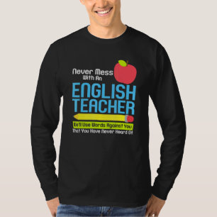 Englischer Lehrer Spaß Lesen von Büchern Vokabular T-Shirt