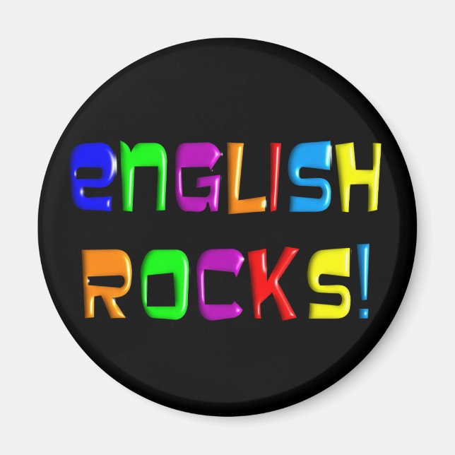 Englischer Lehrer spendet "English Rocks"! Magnet (Vorne)