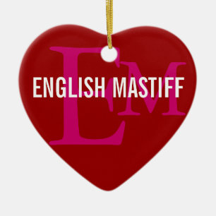 Englischer Mastiff-Monogramm-Entwurf Keramik Ornament