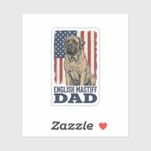 Englischer Mastiff-Vater Patriotisches Vintage-Hun Aufkleber