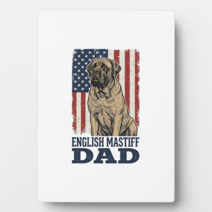 Englischer Mastiff-Vater Patriotisches Vintage-Hun Fotoplatte