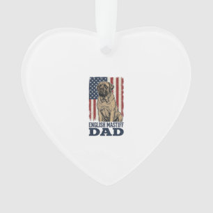 Englischer Mastiff-Vater Patriotisches Vintage-Hun Ornament