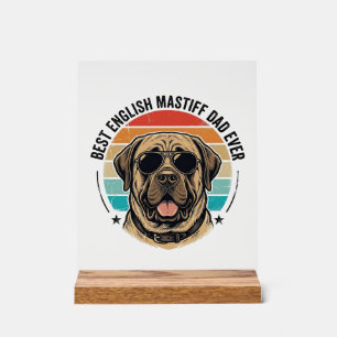 Englischer Mastiff-Vater Vintage-Sonnenuntergang-H Acrylschild