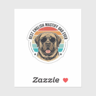 Englischer Mastiff-Vater Vintage-Sonnenuntergang-H Aufkleber