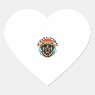 Englischer Mastiff-Vater Vintage-Sonnenuntergang-H Herz-Aufkleber