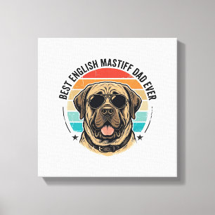 Englischer Mastiff-Vater Vintage-Sonnenuntergang-H Leinwanddruck