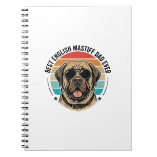 Englischer Mastiff-Vater Vintage-Sonnenuntergang-H Notizblock