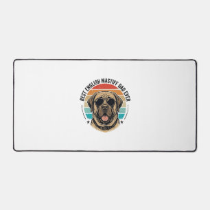 Englischer Mastiff-Vater Vintage-Sonnenuntergang-H Schreibtischunterlage