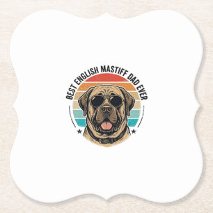 Englischer Mastiff-Vater Vintage-Sonnenuntergang-H Untersetzer