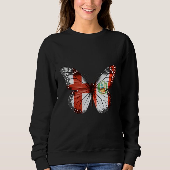 Englischer Peruanischer Flaggenfalter Sweatshirt (Vorderseite)