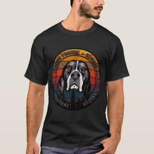 Englischer Pointer bedrängter Sonnenuntergang Retr T-Shirt