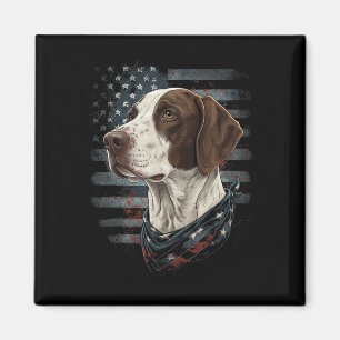 Englischer Pointer-Hund Amerikanische Flagge Patri Magnet