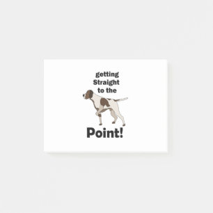 Englischer Pointer kommt direkt zum Punkt Post-it Klebezettel