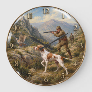 Englischer Pointer, Rebhuhn-Jagd Große Wanduhr
