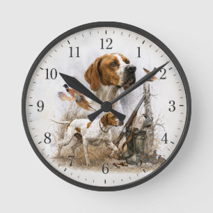 Englischer Pointer Runde Wanduhr