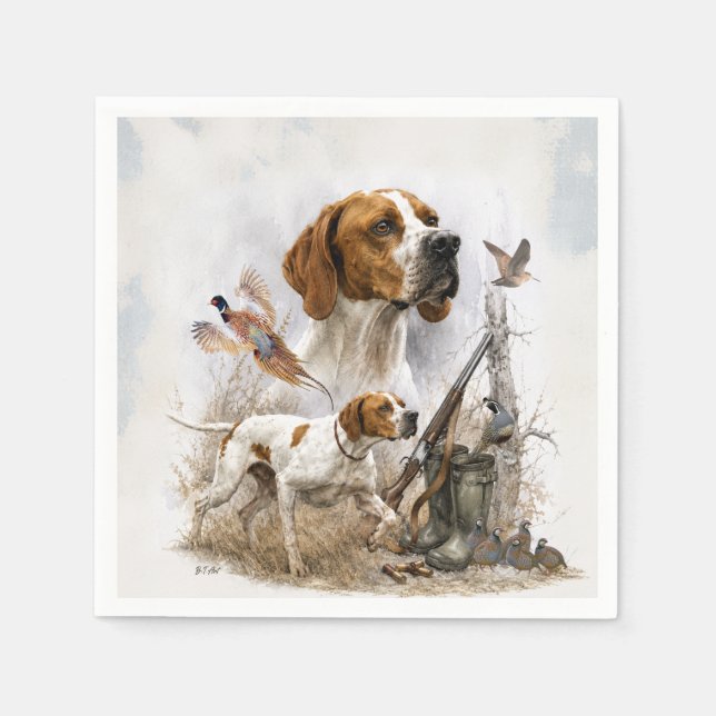 Englischer Pointer   Serviette (Vorderseite)
