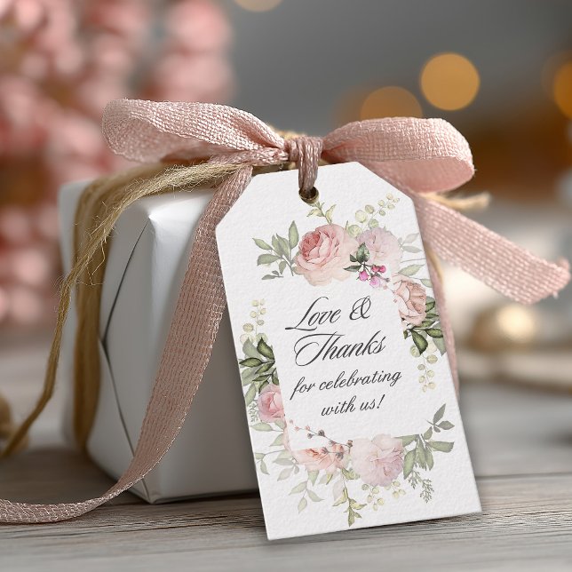 Englischer Rosengarten Rosa Blumen Danke Geschenkanhänger (Von Creator hochgeladen)