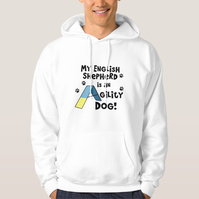 Englischer Schäfer-Agility-Hundemit kapuze Hoodie (Vorderseite)