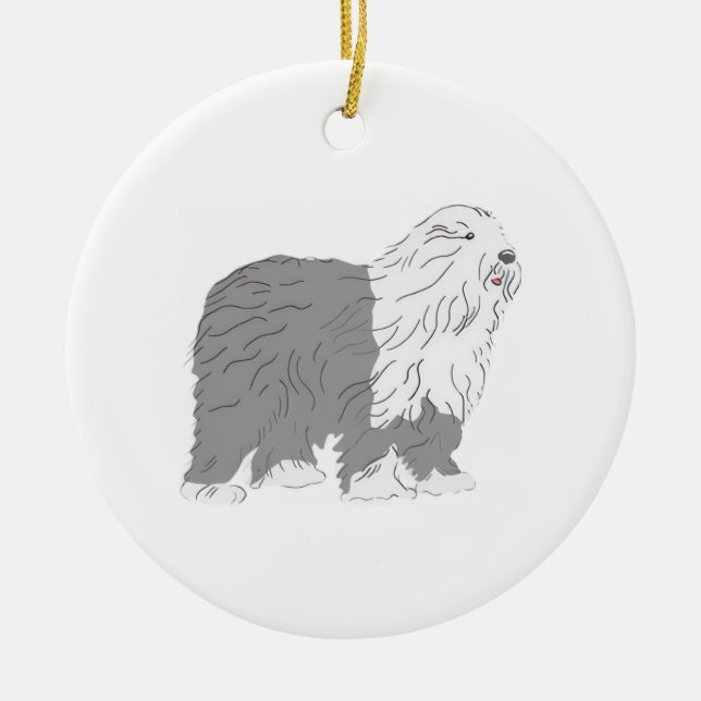 Englischer Schäferhund Keramik Ornament (Vorne)
