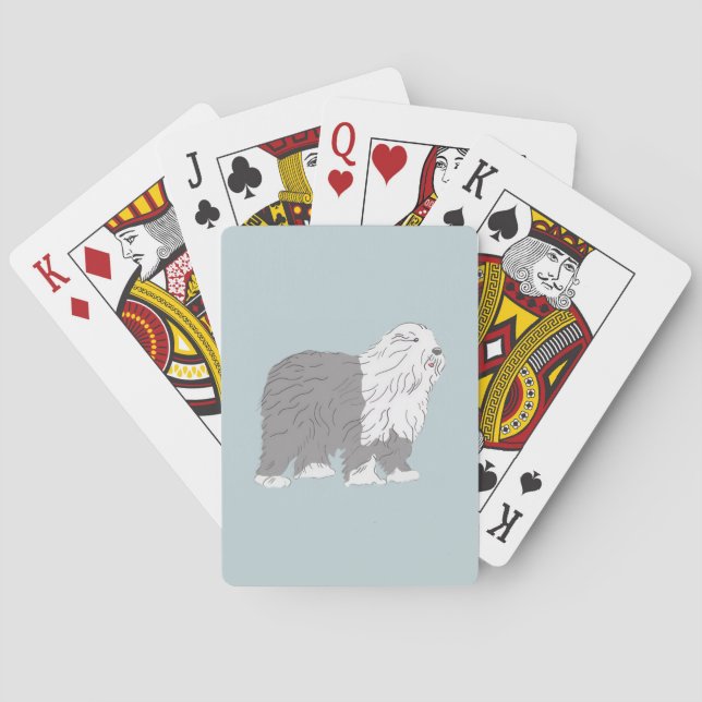 Englischer Schäferhund Spielkarten (Rückseite)
