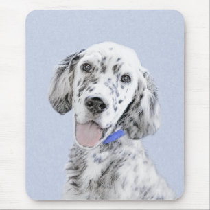 Englischer Setter Blue Belton Malerei Hund Kunst Mousepad
