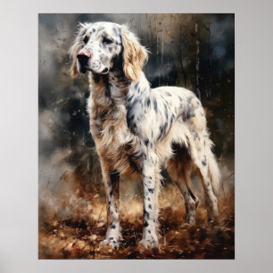 Englischer Setter Dog Art Print Poster