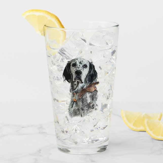 Englischer Setter  Glas (Vorderseite Ice)