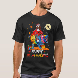 Englischer Setter Glückliches Hallothanksmas Hallo T-Shirt