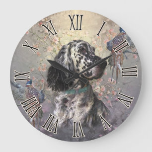 Englischer Setter Große Wanduhr