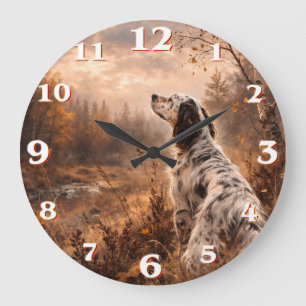 Englischer Setter Große Wanduhr