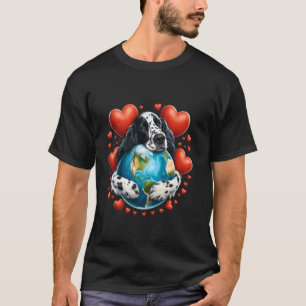 Englischer Setter-Hund Erdtag Umarmung Liebe Besit T-Shirt