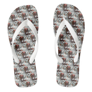Englischer Setter-Hund Weihnachtsfestlich Flip Flops