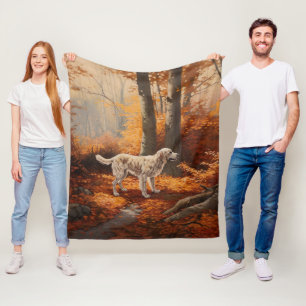Englischer Setter im Herbst Leaves Fall Inspiriert Fleecedecke