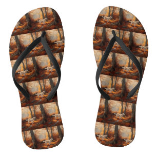 Englischer Setter im Herbst Leaves Fall Inspiriert Flip Flops