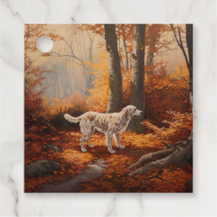 Englischer Setter im Herbst Leaves Fall Inspiriert Geschenkanhänger