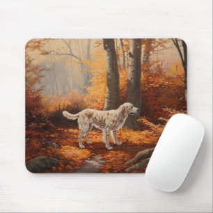 Englischer Setter im Herbst Leaves Fall Inspiriert Mousepad