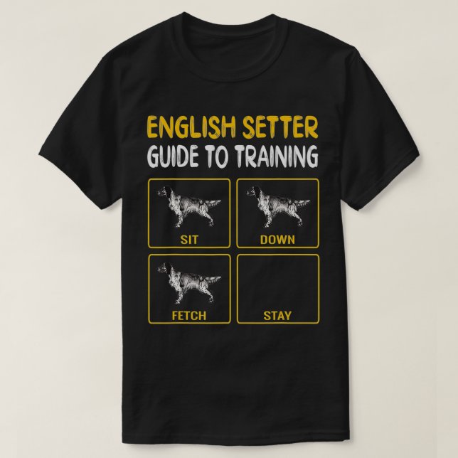 Englischer Setter-Leitfaden zum Training von Gehor T-Shirt (Design vorne)