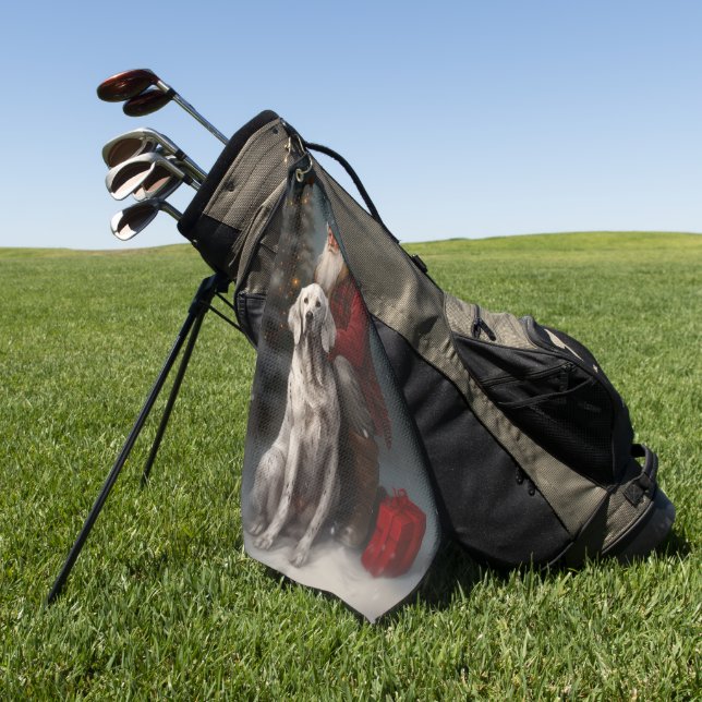 Englischer Setter mit Weihnachtsmann Weihnachten Golfhandtuch (Gras)