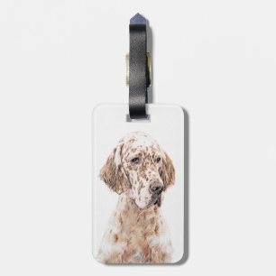 Englischer Setter Orange Belton Malerei Dog Art Gepäckanhänger