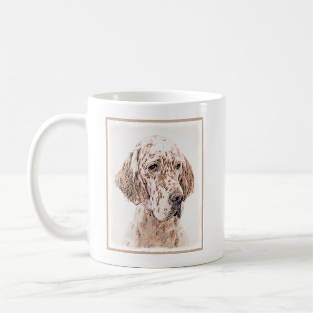 Englischer Setter Orange Belton Malerei Dog Art Kaffeetasse (Links)