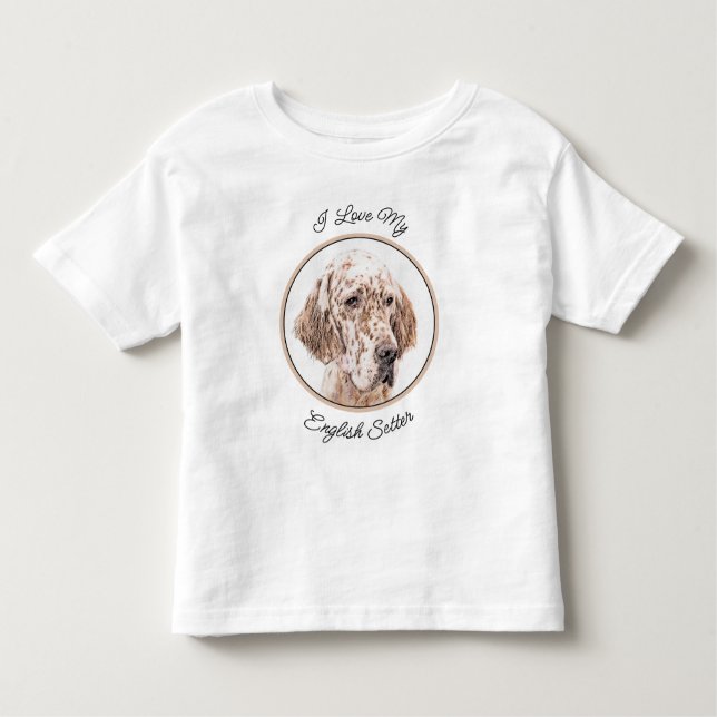 Englischer Setter Orange Belton Malerei Dog Art Kleinkind T-shirt (Vorderseite)