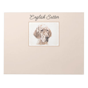 Englischer Setter Orange Belton Malerei Dog Art Notizblock