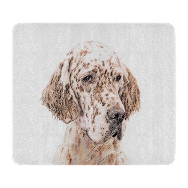 Englischer Setter Orange Belton Malerei Dog Art Schneidebrett (Vorderseite)