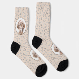 Englischer Setter Orange Belton Malerei Dog Art Socken