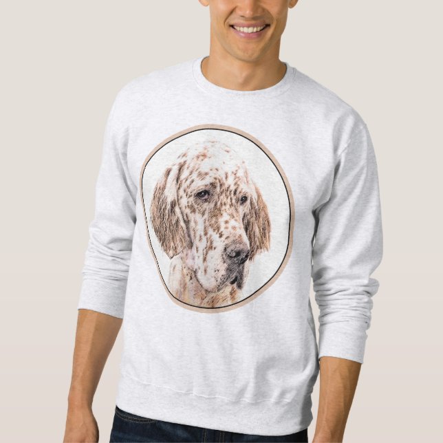 Englischer Setter Orange Belton Malerei Dog Art Sweatshirt (Vorderseite)