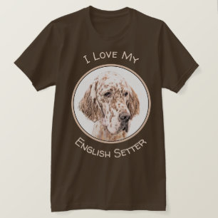 Englischer Setter Orange Belton Malerei Dog Art T-Shirt