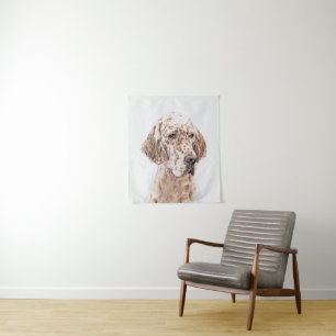 Englischer Setter Orange Belton Malerei Dog Art Wandteppich