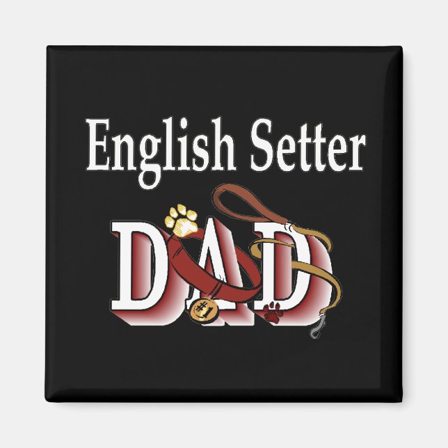 englischer Setter Papa Magnet (Vorne)