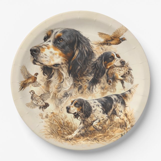 Englischer Setter  Pappteller (Vorderseite)