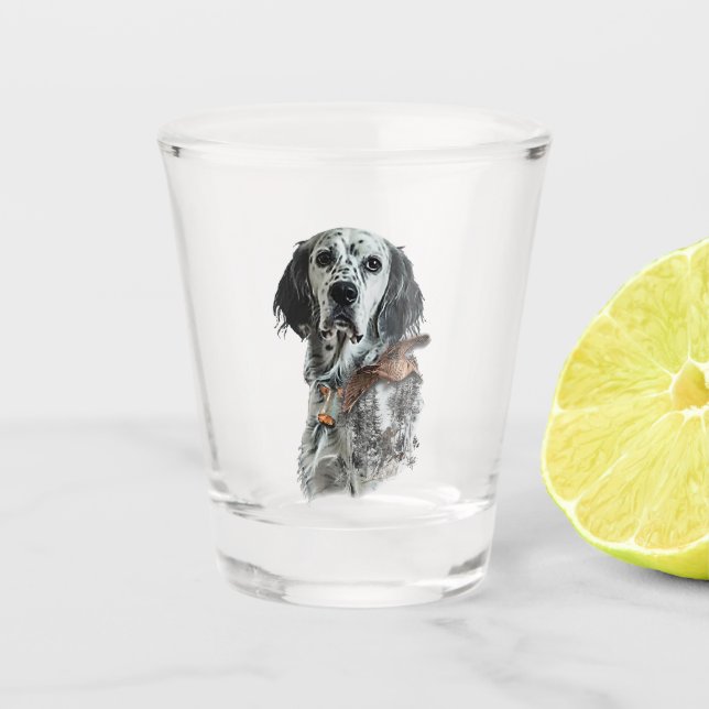 Englischer Setter  Schnapsglas (Vorderseite)